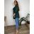 Shirt 3/4 sleeve ladies strip (4XL/5XL ONE SIZE) ITALSKÁ MÓDA IM422026 56/58 black