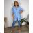 Striped shirt 3/4 long sleeve women (uni xs-m) (uni XL/XXL) ITALSKÁ MODA IM120162  Light blue