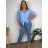 Striped shirt 3/4 long sleeve women (uni xs-m) (uni XL/XXL) ITALSKÁ MODA IM120162  Light blue