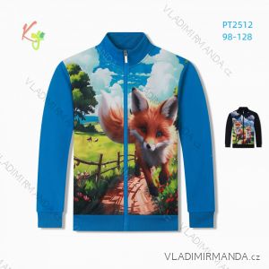 Warm, long-sleeved zip-up sweatshirt for children's boys (98-128) KUGO PT2512