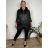 Women's Summer Long Harem Pants (42/44/46 ONE SIZE) ITALIAN FASHION IM424361 50/52/54 black