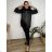 Women's Summer Long Harem Pants (42/44/46 ONE SIZE) ITALIAN FASHION IM424361 50/52/54 black