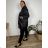 Women's Summer Long Harem Pants (42/44/46 ONE SIZE) ITALIAN FASHION IM424361 50/52/54 black