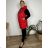 Women's elegant party long sleeve dress (S/M ONE SIZE) ITALIAN FASHION IM322282 44 red