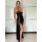 Women's elegant party long sleeve dress (S/M ONE SIZE) ITALIAN FASHION IM322282 -   black -   S / M