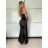 Women's elegant party long sleeve dress (S/M ONE SIZE) ITALIAN FASHION IM322282 -   black -   S / M