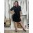 Long casual short sleeve women's dress, oversized (42/44/46 ONE SIZE) ITALIAN FASHION IMD2525370 S / M / L black