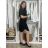 Long casual short sleeve women's dress, oversized (42/44/46 ONE SIZE) ITALIAN FASHION IMD2525370 S / M / L black