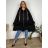 Women's long-sleeved, lightweight, zipped hooded sweatshirt, oversized (52/54/56 ONE SIZE) ITALIAN FASHION IMC25359 54/56/58 Brown
