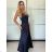 Long satin strapless evening dress for women ALESSIA (XS/S/M ONE SIZE) ITALIAN FASHION IMSP255888