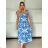 Women's short sleeve summer casual dress (S/M/L ONE SIZE) ITALIAN FASHION IMWGB25022 -   blue -   S / M