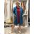Women's oversized lambskin fleece coat (46/48/50 ONE SIZE) ITALIAN FASHION IM3251113/DU 46/48/50 petrol blue