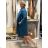 Women's oversized lambskin fleece coat (46/48/50 ONE SIZE) ITALIAN FASHION IM3251113/DU 46/48/50 petrol blue