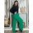Elegant long women's pants (UNI S-L) ITALIAN FASHION IMD23417 -   green -   M / L