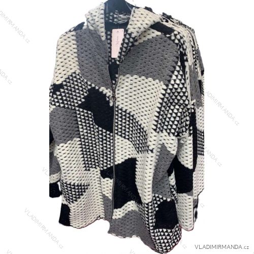 Women's long-sleeved, lightweight, zipped hooded sweatshirt, oversized (52/54/56 ONE SIZE) ITALIAN FASHION IMC25359