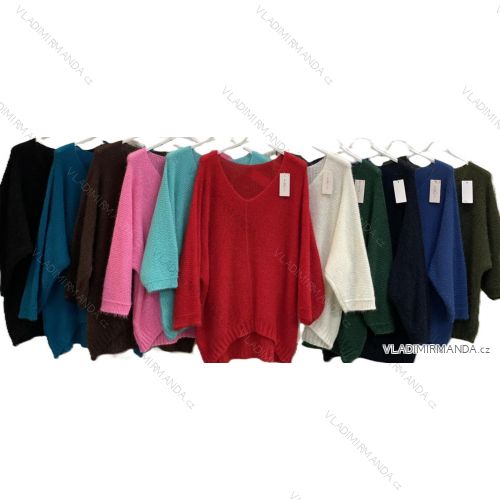 Women's oversized long sleeve knitted sweater (50/52/54 ONE SIZE) ITALIAN FASHION IMC25397