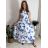 Long summer elegant sleeveless women's dress (S/M/L ONE SIZE) ITALIAN FASHION IMPBB24P9741 blue S / M / L