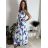 Long summer elegant sleeveless women's dress (S/M/L ONE SIZE) ITALIAN FASHION IMPBB24P9741 blue S / M / L