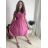 Short summer long sleeve women's dress, oversized (54/56/58 ONE SIZE) ITALIAN FASHION IM425070