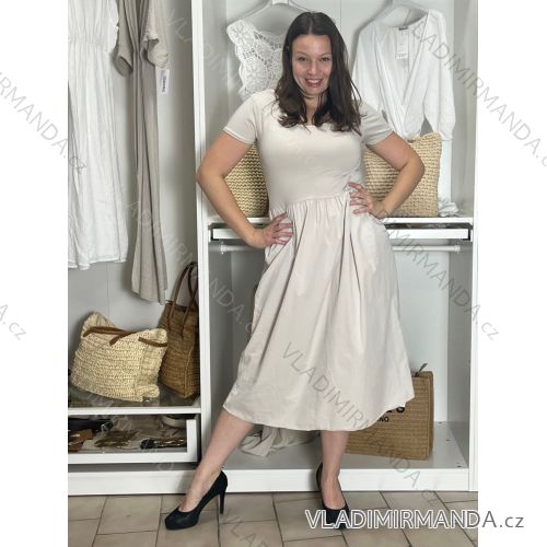 Women's short sleeve summer casual dress (S/M/L ONE SIZE) ITALIAN FASHION IMWGB25022