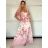 Women's short sleeve summer casual dress (S/M/L ONE SIZE) ITALIAN FASHION IMWGB25022 -   pink -   S / M / L