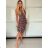 Women's short summer icecool sleeveless dress (S/M ONE SIZE) ITALIAN FASHION IMM23177 -   Brown
 -   S / M
