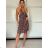 Women's short summer icecool sleeveless dress (S/M ONE SIZE) ITALIAN FASHION IMM23177 -   Brown
 -   S / M