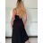 Šaty elegantní košilové dlouhý rukáv dámské (S/M ONE SIZE) ITALSKÁ MÓDA IMWY21734 S / M / L black