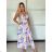 Long summer dress lemon, floral with straps for women (XS/S/M ONE SIZE) ITALIAN FASHION IMWHD252134 XS/S/M purple
