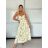 Long summer dress lemon, floral with straps for women (XS/S/M ONE SIZE) ITALIAN FASHION IMWHD252134 -   white -   S / M