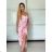 Šaty elegantní košilové dlouhý rukáv dámské (S/M ONE SIZE) ITALSKÁ MÓDA IMWY21734 pink XS/S/M