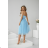 Women's Long Elegant Dress with Wide Straps (SL) FRENCH FASHION FMPEL23VELVET blue 42