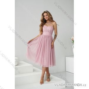 Women's Long Elegant Dress with Wide Straps (SL) FRENCH FASHION FMPEL23VELVET