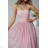 Women's Long Elegant Dress with Wide Straps (SL) FRENCH FASHION FMPEL23VELVET rose old rose 42