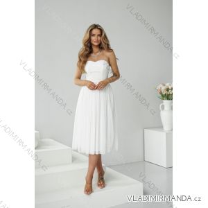 Women's Long Elegant Dress with Wide Straps (SL) FRENCH FASHION FMPEL23VELVET