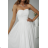 Women's Long Elegant Dress with Wide Straps (SL) FRENCH FASHION FMPEL23VELVET white 42