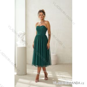 Women's Long Elegant Dress with Wide Straps (SL) FRENCH FASHION FMPEL23VELVET