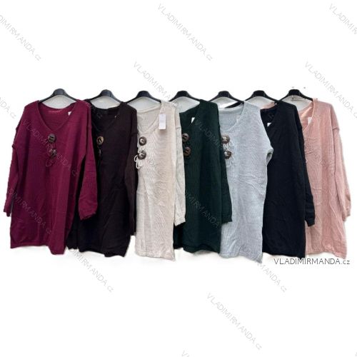 Women's oversized long sleeve knitted sweater (52/54/56 ONE SIZE) ITALIAN FASHION IMD25171
