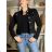 Women's denim jeans jacket (S-2xl) MOON GIRL MOG25GY1335 S black