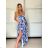 Long summer dress with straps for women (S/M ONE SIZE) ITALIAN FASHION IMPBB23B23745 -   blue -   S / M
