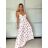 Long summer dress with straps for women (S/M ONE SIZE) ITALIAN FASHION IMPBB23B23745 -   white -   S / M