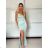 Elegant formal dress with straps for women (S / M ONE SIZE) ITALIAN FASHION IM321576 -   Light blue -   S / M