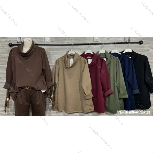 Women's Long Sleeve Knitted Sweater (S/M ONE SIZE) ITALIAN FASHION IMWDT23005