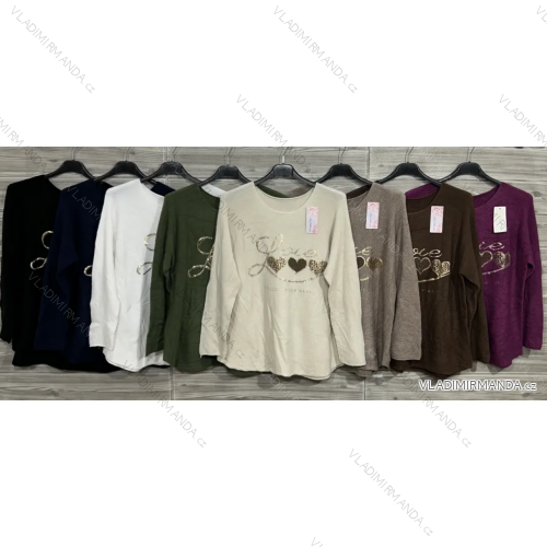 Women's Long Sleeve Knitted Sweater (S/M ONE SIZE) ITALIAN FASHION IMWDT23005