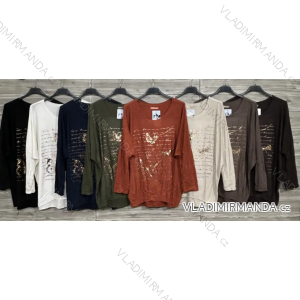 Women's Long Sleeve Knitted Sweater (S/M ONE SIZE) ITALIAN FASHION IMWDT23005