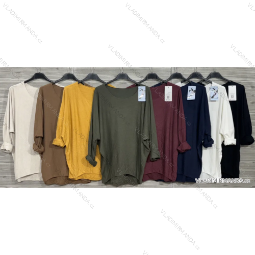 Women's Long Sleeve Knitted Sweater (S/M ONE SIZE) ITALIAN FASHION IMWDT23005