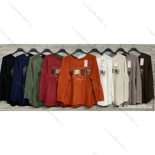 Women's Long Sleeve Knitted Sweater (S/M ONE SIZE) ITALIAN FASHION IMWDT23005