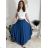 Women's Long Denim Skirt (S/M/L ONE SIZE) ITALIAN FASHION IMD24020 modrá mintova 46/48/50