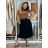 Women's Warm Long Sleeve Dress (L / XL ONE SIZE) ITALIAN FASHION IM421MIA S / M / L black