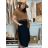 Women's Warm Long Sleeve Dress (L / XL ONE SIZE) ITALIAN FASHION IM421MIA S / M / L black